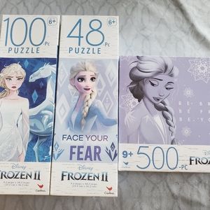 DISNEY ELSA PUZZEL LOT OF 3 !